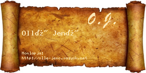 Ollé Jenő névjegykártya