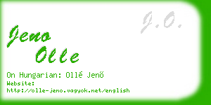 jeno olle business card